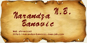 Narandža Banović vizit kartica